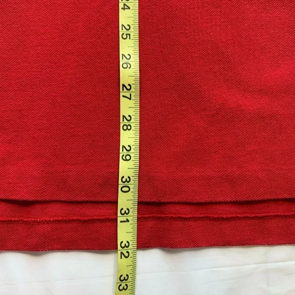 Polo‎ Ralph Lauren Polo Shirt Long Sleeve Cotton Red Thick Black Pony L EUC